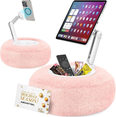 حامل وسادة أوف تيك كيندل، حامل آيباد مغناطيسي للسرير مع وعاء للوجبات الخفيفة، وسادة كمبيوتر لوحي ناعمة قابلة للتعديل 360 درجة للقراءة، متوافقة مع كيندل، الكمبيوتر اللوحي، الهاتف، هدية مريحة مثالية للعائلة (رمادي) in Kuwait