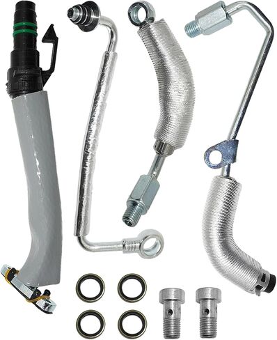 طقم خط تغذية وإرجاع زيت توربو مكون من 4 قطع - يناسب سيارات Chevy Cruze وSonic وTrax وBuick Encore (1.4L L4) - مجموعة أنابيب خرطوم التبريد الكاملة - تحل محل OE # 55587854 55592600 55567067 in Kuwait