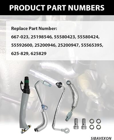 طقم خط تغذية وإرجاع زيت توربو مكون من 4 قطع - يناسب سيارات Chevy Cruze وSonic وTrax وBuick Encore (1.4L L4) - مجموعة أنابيب خرطوم التبريد الكاملة - تحل محل OE # 55587854 55592600 55567067 in Kuwait