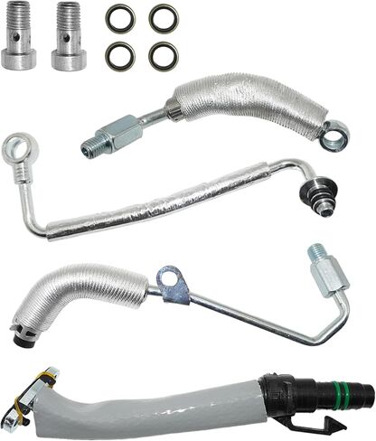 طقم خط تغذية وإرجاع زيت توربو مكون من 4 قطع - يناسب سيارات Chevy Cruze وSonic وTrax وBuick Encore (1.4L L4) - مجموعة أنابيب خرطوم التبريد الكاملة - تحل محل OE # 55587854 55592600 55567067 in Kuwait