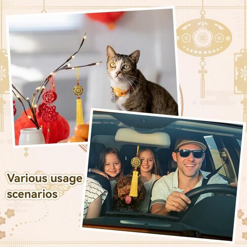 عملات فنغ شوي الصينية زخرفة فنغ شوي سحر الحظ السعيد عشرة عملات معدنية للإمبراطور لغرفة النوم المكتبية والسيارة المعلقة الحلي الديكور عملة محظوظة in Kuwait