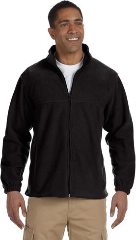 Harriton Men's Tall 8 oz. Full-Zip Fleece 2XT BLACK in Saudi Arabia