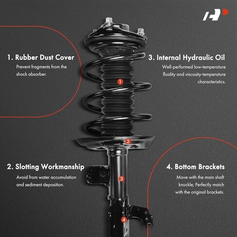 A-Premium 2x Front Complete Strut Compatible with Lexus ES300h 2019-2024, ES350 2019-2024 & Toyota Avalon 2020-2022, Quick Suspension Strut Shock Assembly in Kuwait