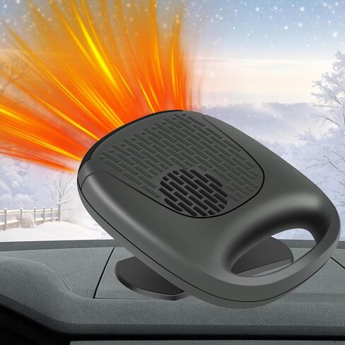 12V Portable Car Heater & Defroster – 120W Turbo Fast Heating/Cooling, 360° Adjustable, Plug & Play for Cars/SUVs/RVs – Dual Defog & Fog-Free Driving in Saudi Arabia