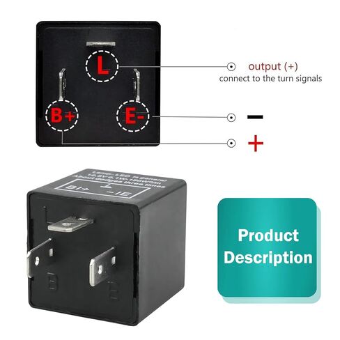 CF14 Car LED Flasher Relay, 3 Pin Adjustable Relay for Solving LED Turn Signal Fast Flashing, Plug and Play Flashing Frequency Control Tool, Universal Lighting Maintenance for Cars (Black) in Saudi Arabia