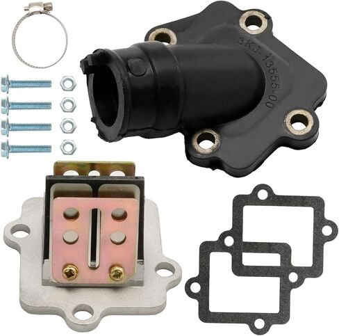 0450065 Intake Manifold Boot Intake Reed Valve and Gasket, Replacement for Polaris Sportsman 90 2001-2006 Scrambler 50 2001-2003, Replaces 0450063 00450062 in Saudi Arabia