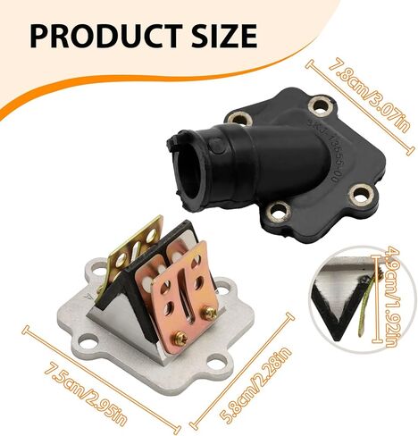 0450065 Intake Manifold Boot Intake Reed Valve and Gasket, Replacement for Polaris Sportsman 90 2001-2006 Scrambler 50 2001-2003, Replaces 0450063 00450062 in Saudi Arabia