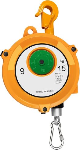 موازن زنبركي قابل للسحب قابل للتعديل 9 ~ 15 كجم (20 ~ 33 رطل) مع حبل سلكي 1.5 متر مع خطاف، معدات تعليق للأدوات الثقيلة in Kuwait