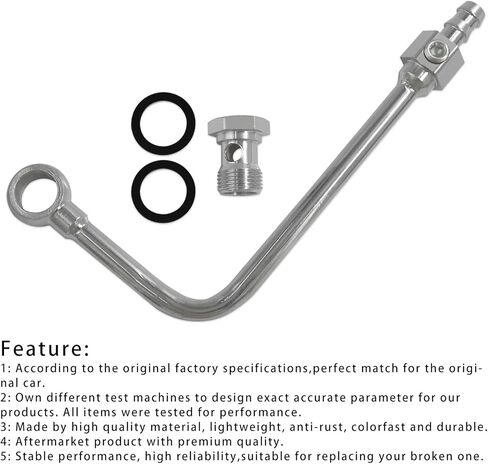 خط وقود Topteng #8126 من الكروم لمكربنات AVS من سلسلة Edelbrock Performance & Thunder - مدخل شائك 3/8 بوصة، تغذية فردية، تصميم منسدل، مع مسمار بانجو وحشيات in Saudi Arabia