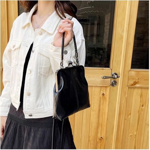 Women's Kiss Lock Crossbody Bag PU Leather Kiss Clasp Purse Handbags Crossbody Shoulder Bags Hobo Tote Purses Wallet in Saudi Arabia