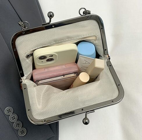 Women's Kiss Lock Crossbody Bag PU Leather Kiss Clasp Purse Handbags Crossbody Shoulder Bags Hobo Tote Purses Wallet in Saudi Arabia