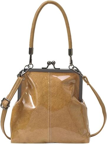 Women's Kiss Lock Crossbody Bag PU Leather Kiss Clasp Purse Handbags Crossbody Shoulder Bags Hobo Tote Purses Wallet in Saudi Arabia