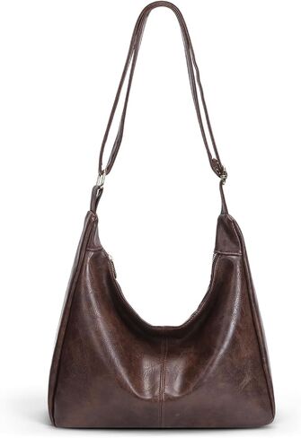 حقائب هوبو مترهل للنساء حقيبة كتف جلدية نباتية محفظة يومية ناعمة قابلة للطي محفظة هوبو مترهل مع سحاب in Kuwait