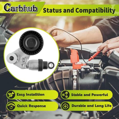 Carbhub Drive Belt Tensioner with Idler Pulley for Kia Sedona 2006-2020 for Hyundai Santa Fe 2007-2018 Sonata 2006-2010 Palisade 2020-2023 Azera 2006-2017 in Saudi Arabia