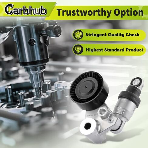 Carbhub Drive Belt Tensioner with Idler Pulley for Kia Sedona 2006-2020 for Hyundai Santa Fe 2007-2018 Sonata 2006-2010 Palisade 2020-2023 Azera 2006-2017 in Saudi Arabia