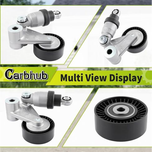 Carbhub Drive Belt Tensioner with Idler Pulley for Kia Sedona 2006-2020 for Hyundai Santa Fe 2007-2018 Sonata 2006-2010 Palisade 2020-2023 Azera 2006-2017 in Saudi Arabia