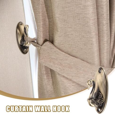 IMIKEYA 2pcs Swan Hook Curtain Holdbacks: Vintage Swan Wall Hooks Golden Zinc Alloy Holdbacks Easy Install No-Drill Curtain Holdbacks for Hat Robe Coat, Farmhouse Bedroom Living Room Decor in Saudi Arabia