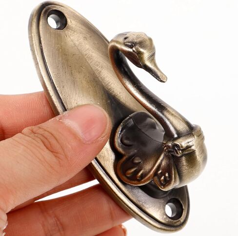 IMIKEYA 2pcs Swan Hook Curtain Holdbacks: Vintage Swan Wall Hooks Golden Zinc Alloy Holdbacks Easy Install No-Drill Curtain Holdbacks for Hat Robe Coat, Farmhouse Bedroom Living Room Decor in Saudi Arabia