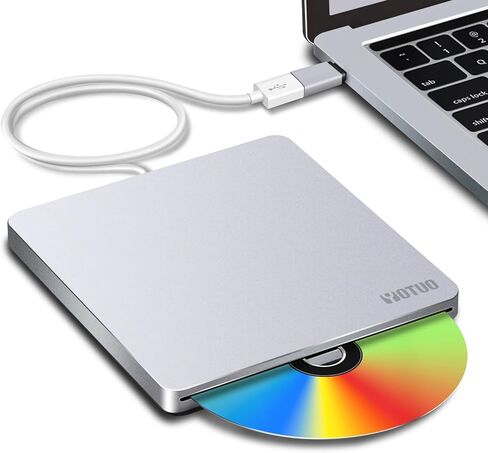 محرك أقراص CD/DVD خارجي متعدد الوظائف 3 في 1 وقارئ بطاقات SD ومشغل DVD يحرق واجهة مزدوجة USB-C/USB 3.2 محمول لأجهزة الكمبيوتر المحمول وسطح المكتب مع Windows 7/8/10/11 Mac MacBook Pro/Air in Saudi Arabia