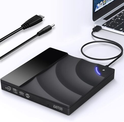 محرك أقراص CD/DVD خارجي متعدد الوظائف 3 في 1 وقارئ بطاقات SD ومشغل DVD يحرق واجهة مزدوجة USB-C/USB 3.2 محمول لأجهزة الكمبيوتر المحمول وسطح المكتب مع Windows 7/8/10/11 Mac MacBook Pro/Air in Saudi Arabia