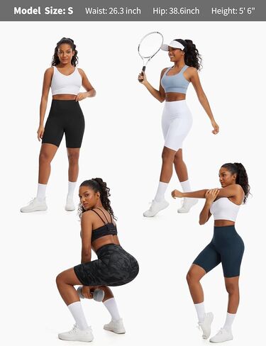 THE GYM PEOPLE Women's High Waist Scrunch Booty Lifting Yoga Shorts No Front Seam Stretchy Ruched Gym Shorts 8" with Pockets in Saudi Arabia