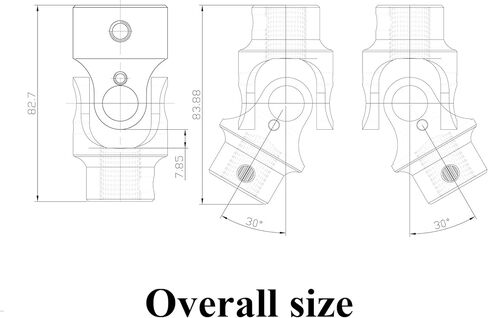 X-AVION Black 3/4"-30 spline-3/4 DD Universal Steering Shaft U Joint in Kuwait