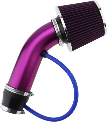 Cold Air Intake Pipe, 3" 76mm Cold Air Intake Kit Aluminum Automotive Cold Air Intake Pipe Filter Induction Flow Hose Pipe Kit in Saudi Arabia