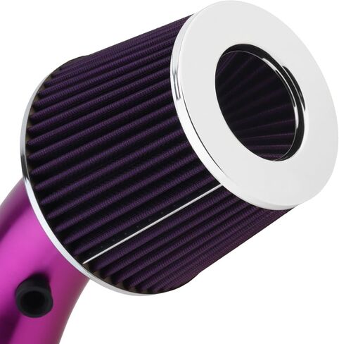 Cold Air Intake Pipe, 3" 76mm Cold Air Intake Kit Aluminum Automotive Cold Air Intake Pipe Filter Induction Flow Hose Pipe Kit in Saudi Arabia