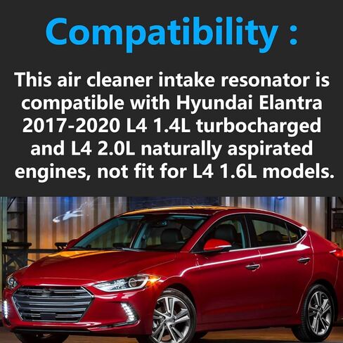 28220-F2000 مرنان مدخل منظف الهواء متوافق مع Hyundai Elantra 2017-2020 L4 1.4L شاحن توربيني / L4 2.0L مستنشق بشكل طبيعي، وليس لـ 1.6L، استبدل OE 28220F2000 in Saudi Arabia