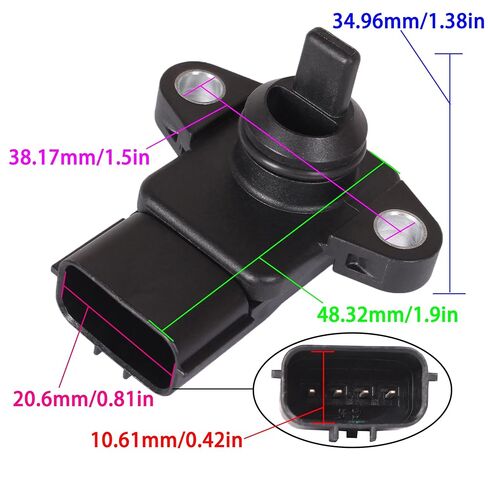 محرك القارب 68F-83688-00 10 مستشعر ضغط MAP لقارب Yamaha النفاث، PWC Waverunner VX، V1، خارجي 75 90 115 150 175 200 HP / 880885001 لمحرك Mercury الخارجي in Kuwait