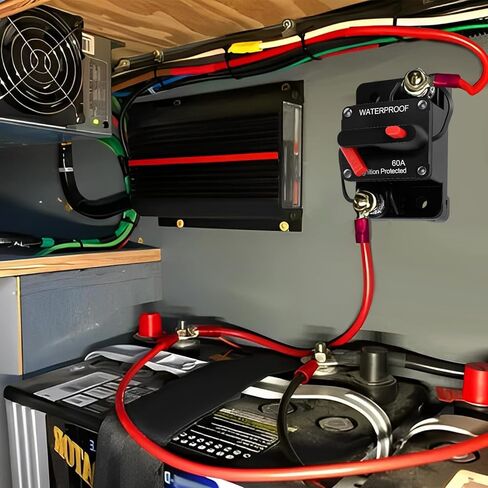 قطعتان من قاطع دائرة السيارة مع إعادة ضبط يدوي، 300 أمبير 12 فولت - 48 فولت عاكس مصهر IP67 قاطع دائرة بحرية مقاوم للماء، مركبة محمولة لمحرك التصيد في سيارة القوارب البحرية (300 أمبير) in Kuwait