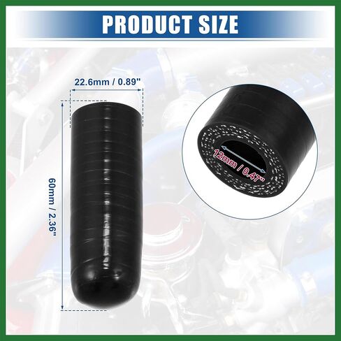 Motoforti 1/2" 12mm ID Black High Temperature 3-ply Reinforced Silicone Coolant Cap with Clamp for Turbo Bypass, Heater, Throttle Body, Vacuum, Water Port Protective End Cap in Saudi Arabia
