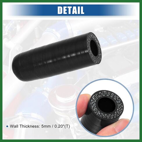 Motoforti 1/2" 12mm ID Black High Temperature 3-ply Reinforced Silicone Coolant Cap with Clamp for Turbo Bypass, Heater, Throttle Body, Vacuum, Water Port Protective End Cap in Saudi Arabia