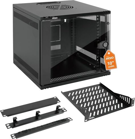 Tecmojo 6U 10 inch Rack, Wall Mount Network Cabinet Set,12.3W x 13D x 11.8H- Load Capacity 110Lbs(50 kg),Black 10" Wall Housing Server Rack Set in Kuwait