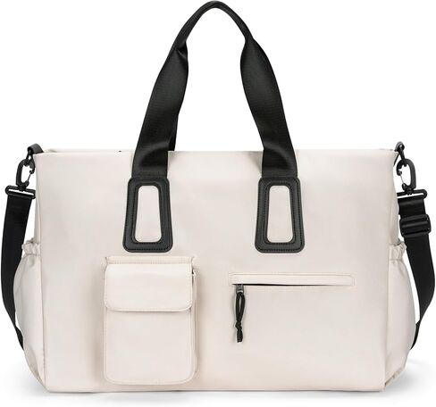 حقيبة سفر من القماش الخشن للرجال والنساء، حقيبة رياضية مقاومة للماء طوال الليل في عطلة نهاية الأسبوع مع جيب مبلل (أسود) in Kuwait