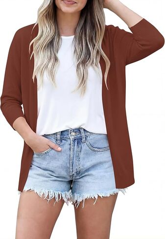 CRAZY GRID Women's Casual Cardigans with Pockets Lightweight Open Front Cardigan Sweaters Dressy Knit Outfits Plain Color in Saudi Arabia