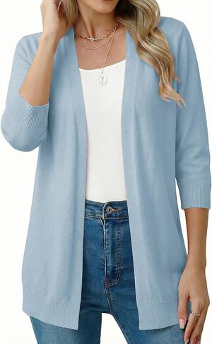 CRAZY GRID Women's Casual Cardigans with Pockets Lightweight Open Front Cardigan Sweaters Dressy Knit Outfits Plain Color in Saudi Arabia