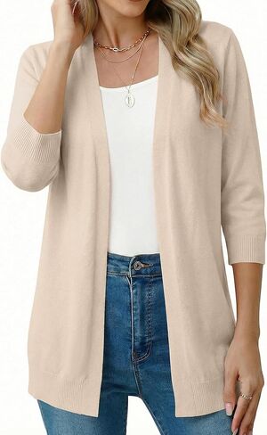 CRAZY GRID Women's Casual Cardigans with Pockets Lightweight Open Front Cardigan Sweaters Dressy Knit Outfits Plain Color in Saudi Arabia