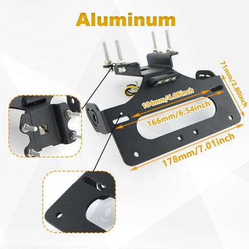 مزيل الحاجز مناسب لحامل لوحة الترخيص MT-07 21-24 / YZF R7 21-25 مع ذيل ضوء LED مرتب مناسب مع إشارات الانعطاف ما بعد البيع/OEM in Saudi Arabia