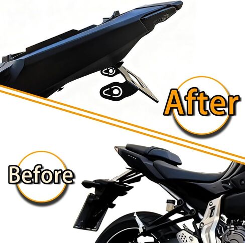 مزيل الحاجز مناسب لحامل لوحة الترخيص MT-07 21-24 / YZF R7 21-25 مع ذيل ضوء LED مرتب مناسب مع إشارات الانعطاف ما بعد البيع/OEM in Saudi Arabia