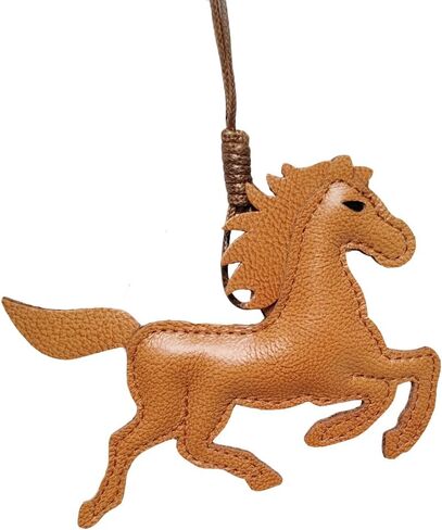 Genuine Leather Horse Keychain, Free Spirit Running Horse Bag Charm for Backpack Purse Keys in Saudi Arabia