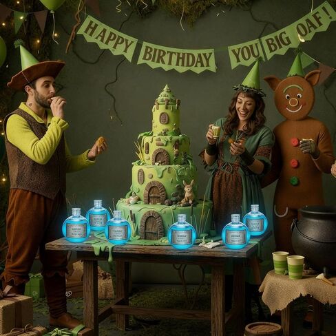 12 Pcs 8 oz Green Ogre Party Favors Spherical Plastic Potion Bottles Magic Booze Balls Cocktail Ornament Happily Ever After True Love Labels for Wedding Party Crafts Fantasy Decorations in Saudi Arabia