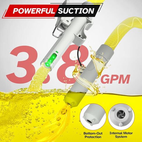 Bonviee Fuel Transfer Pump with Auto-Stop – 3.8 GPM Fast Flow, 51" Hose, Battery or USB Powered, 4 Universal Can Adapters, Portable Gas Can Pump for Gasoline, Diesel & Oil, No-Spill Refueling in Saudi Arabia