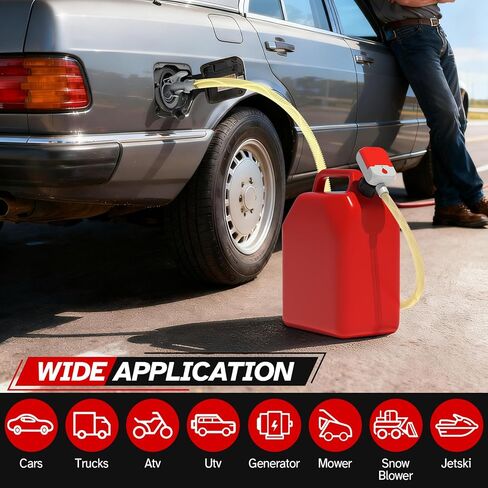 Bonviee Fuel Transfer Pump with Auto-Stop – 3.8 GPM Fast Flow, 51" Hose, Battery or USB Powered, 4 Universal Can Adapters, Portable Gas Can Pump for Gasoline, Diesel & Oil, No-Spill Refueling in Saudi Arabia