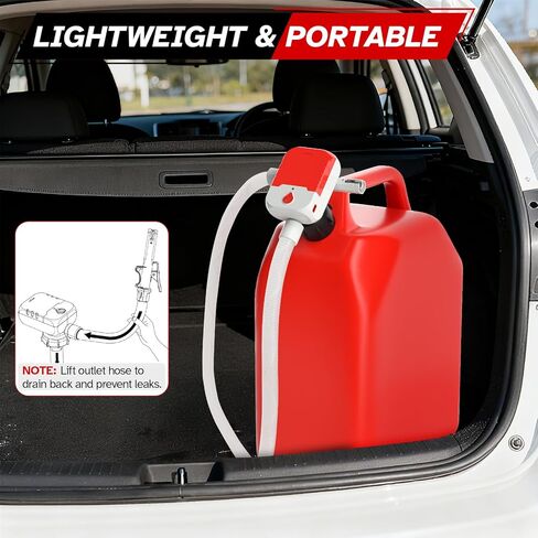 Bonviee Fuel Transfer Pump with Auto-Stop – 3.8 GPM Fast Flow, 51" Hose, Battery or USB Powered, 4 Universal Can Adapters, Portable Gas Can Pump for Gasoline, Diesel & Oil, No-Spill Refueling in Saudi Arabia