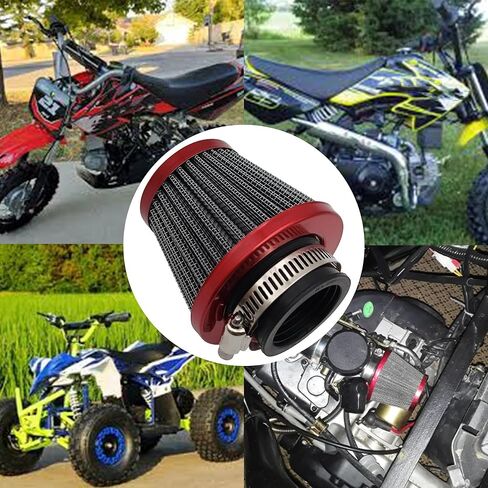 سترونجثيوم دراجة نارية جراب 35 مم فلتر مدخل هواء متوافق مع Coolster TaoTao Sunl Kazuma Apollo Roketa X-pro 50cc 70cc 90cc 110cc 125cc ATV Quad Go Kart Pit Dirt Bike Air Inlet Cleaner أحمر in Saudi Arabia