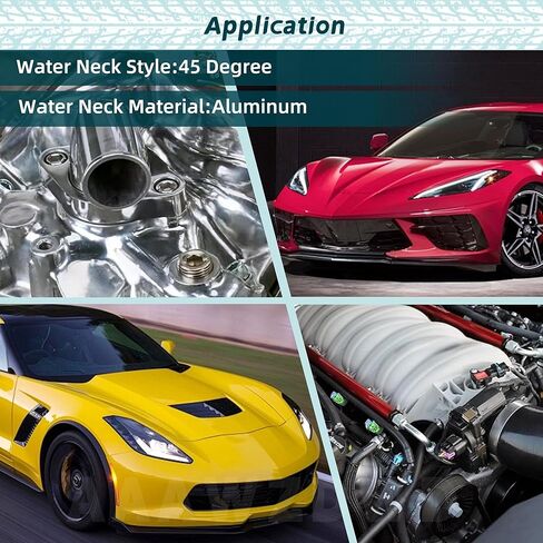 45 Degree Water Neck For BBC SBC Water Neck Aluminum Thermostat Housing Compatible with Chevy SBC BBC 283 305 350 383 454 Engines(45°) in Saudi Arabia