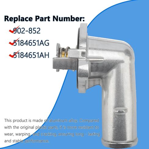 مجموعة مبيت ترموستات تبريد الألومنيوم متوافقة مع دودج دورانجو جراند شيروكي رانجلر رانجلر JK، استبدال 902-852 5184651AG 5184651AH in Kuwait