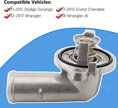 مجموعة مبيت ترموستات تبريد الألومنيوم متوافقة مع دودج دورانجو جراند شيروكي رانجلر رانجلر JK، استبدال 902-852 5184651AG 5184651AH in Kuwait