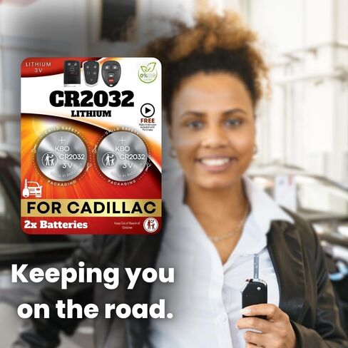 بطاريات Key Fob لكاديلاك (عبوتان) CR2032 - ATS، CTS، CT6، Deville، DTS، Eldorado، Escalade، Seville، SRX، STS، XLR، XT4، XT5، XT6، XTS - مجموعة استبدال بطارية Cadillac Key Fob in Saudi Arabia